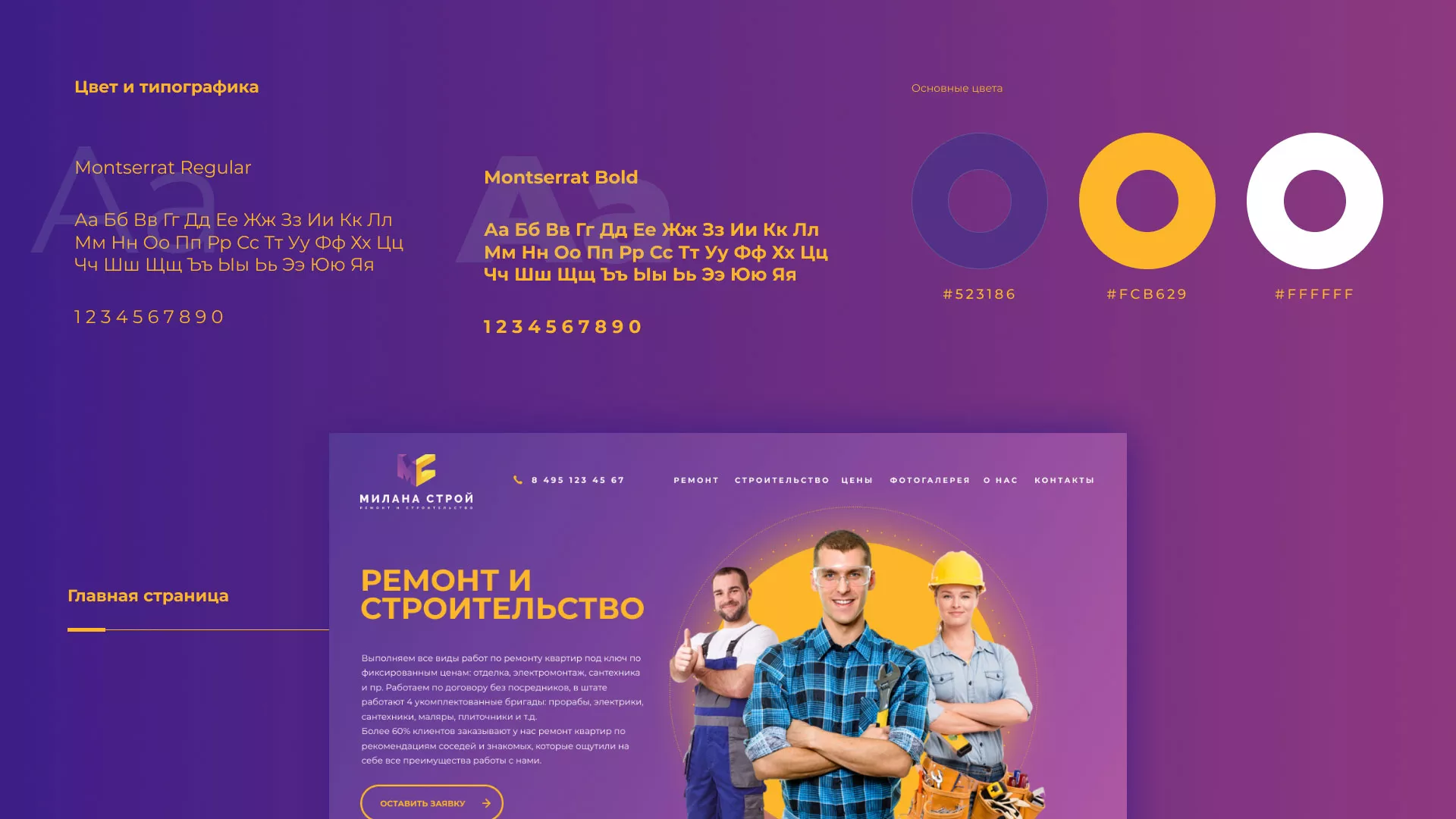 Разработка сайта строительной компании «Милана-Строй» в Геленджике
