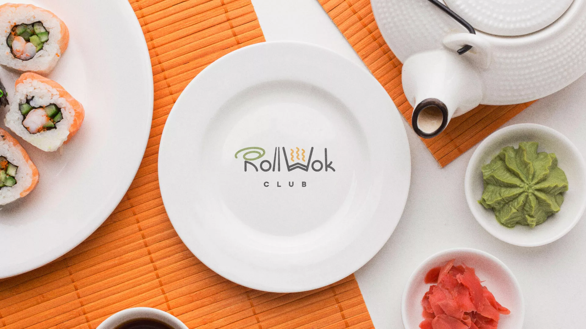 Разработка логотипа и фирменного стиля в Геленджике для суши-бара «Roll Wok Club» Разработка логотипа и фирменного стиля в Геленджике для суши-бара «Roll Wok Club»