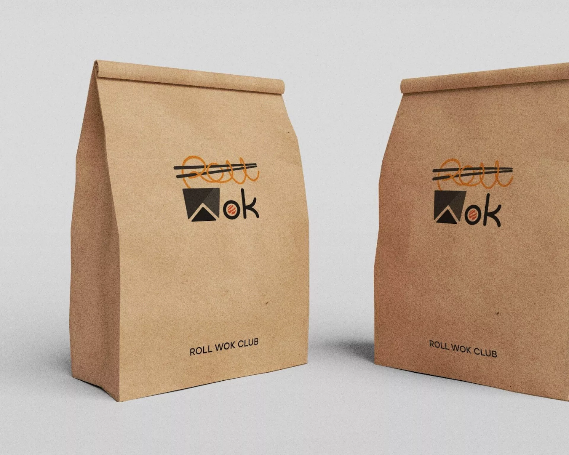 Создание дизайна упаковки суши-бара «Roll Wok Club» в Геленджике